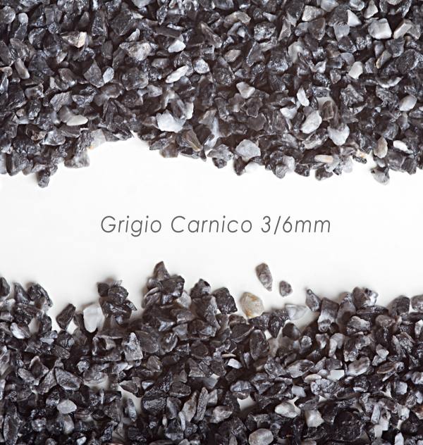 Štrk Grigio Carnico 3/6mm pre kamienkový koberec - 25kg