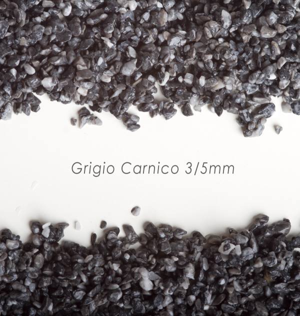 Okrúhliak Grigio Carnico 3/5mm pre kamenný koberec - 25kg