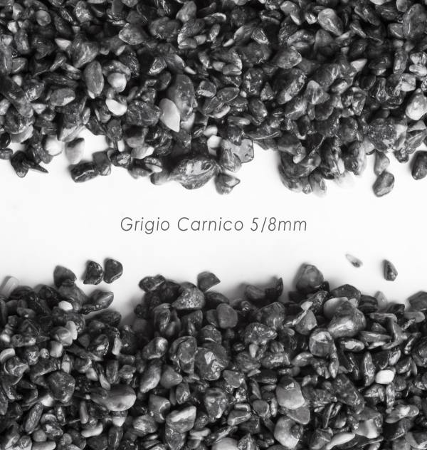 Okrúhliak Grigio Carnico 5/8mm pre kamenný koberec - 25kg
