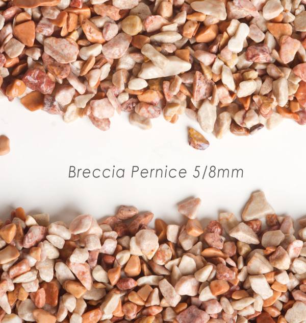 Okrúhliak Breccia Pernice 5/8mm pre kamienkový koberec - 25kg