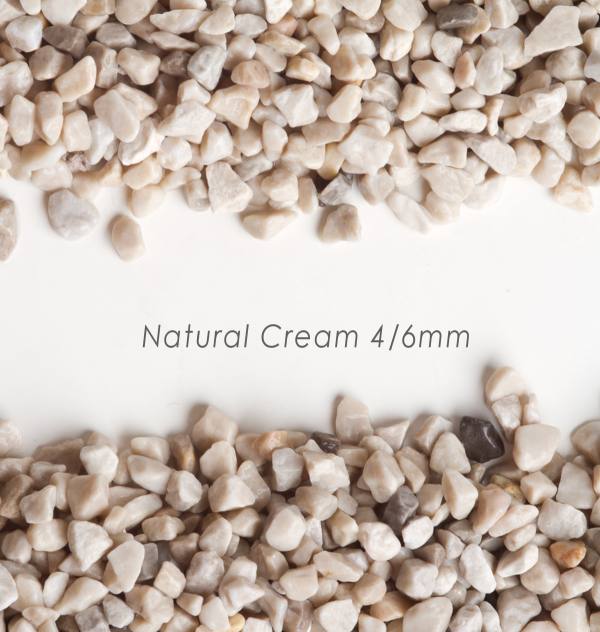 Okrúhliak Natural Cream 4/6mm pre kamenný koberec - 25kg